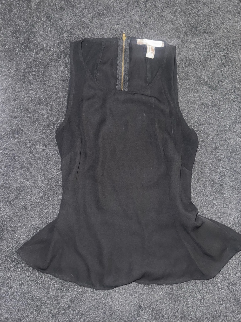 Forever 21 Black Sleeveless Peplum Camisole with Back Zip